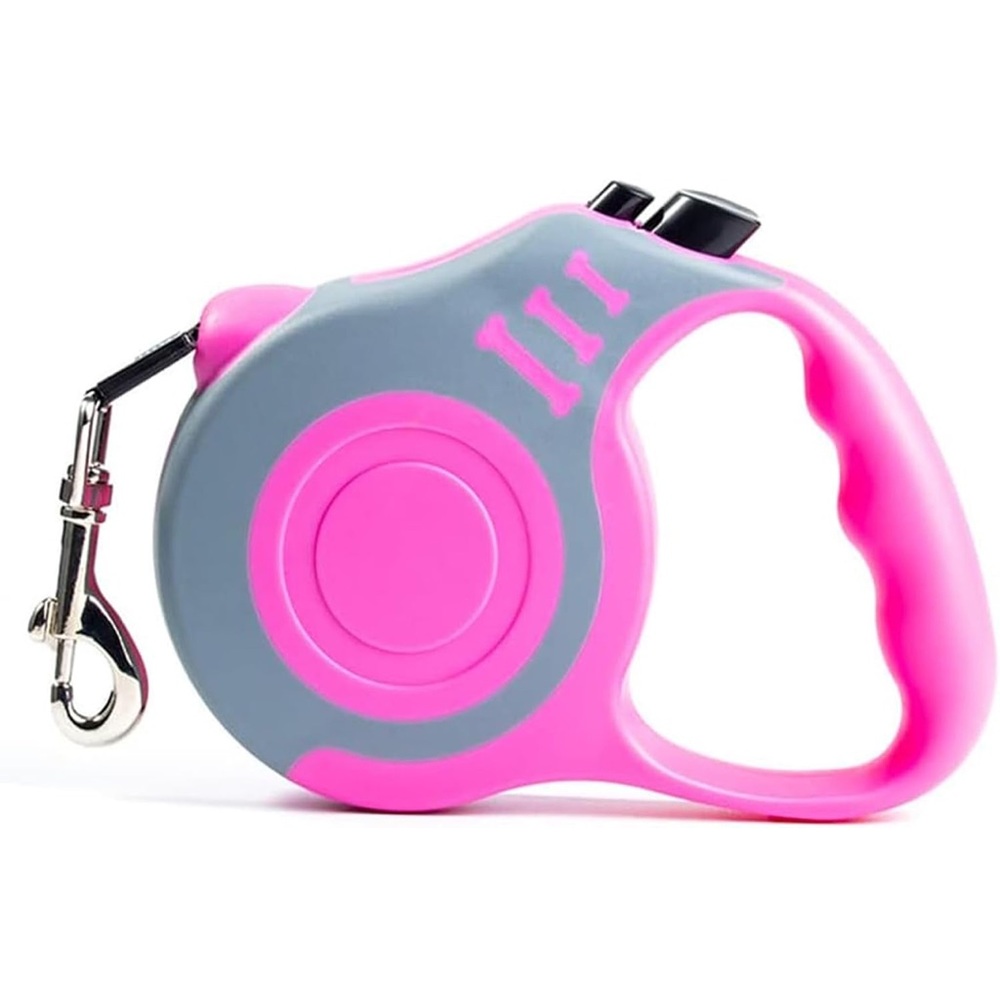 Pink and Gray Retractable Dog Leash